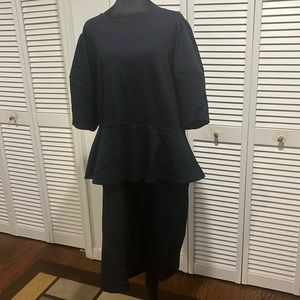 Navy blue peplum dress